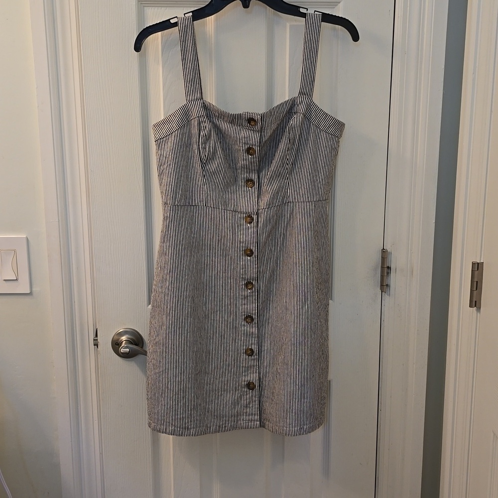 Hollister Black and White Striped Dress Size M (0728C)